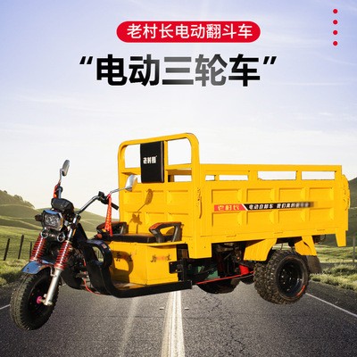 老村長電動自卸翻斗三輪車拉貨載貨電瓶車家用代步農用電動三輪車